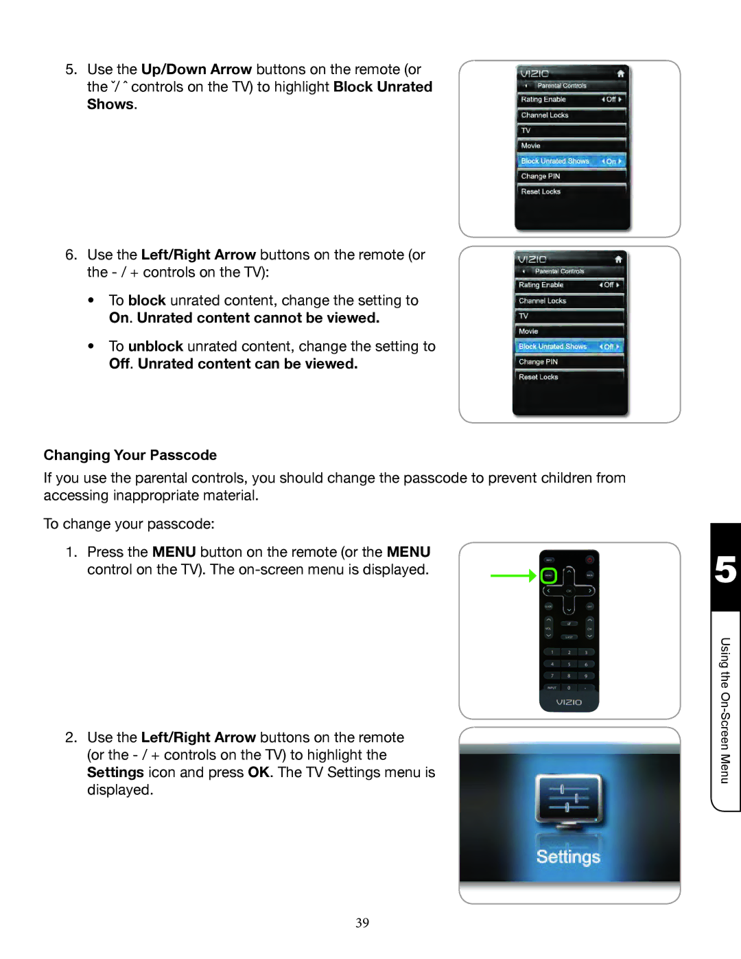 Zanussi VMB070 manual Changing Your Passcode 