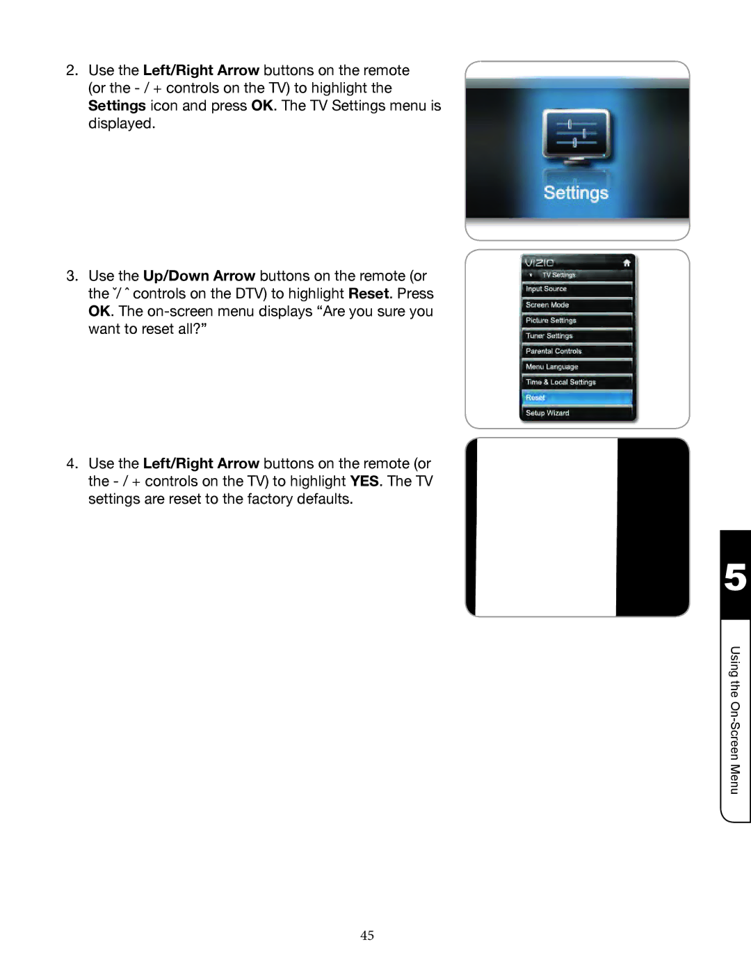 Zanussi VMB070 manual Using the On­Screen Menu 