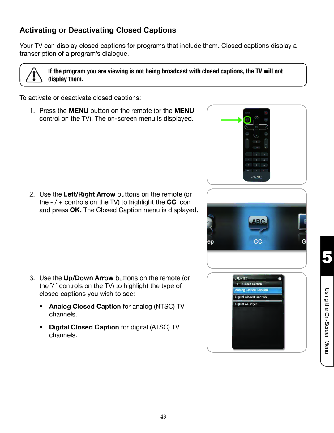 Zanussi VMB070 manual Activating or Deactivating Closed Captions 