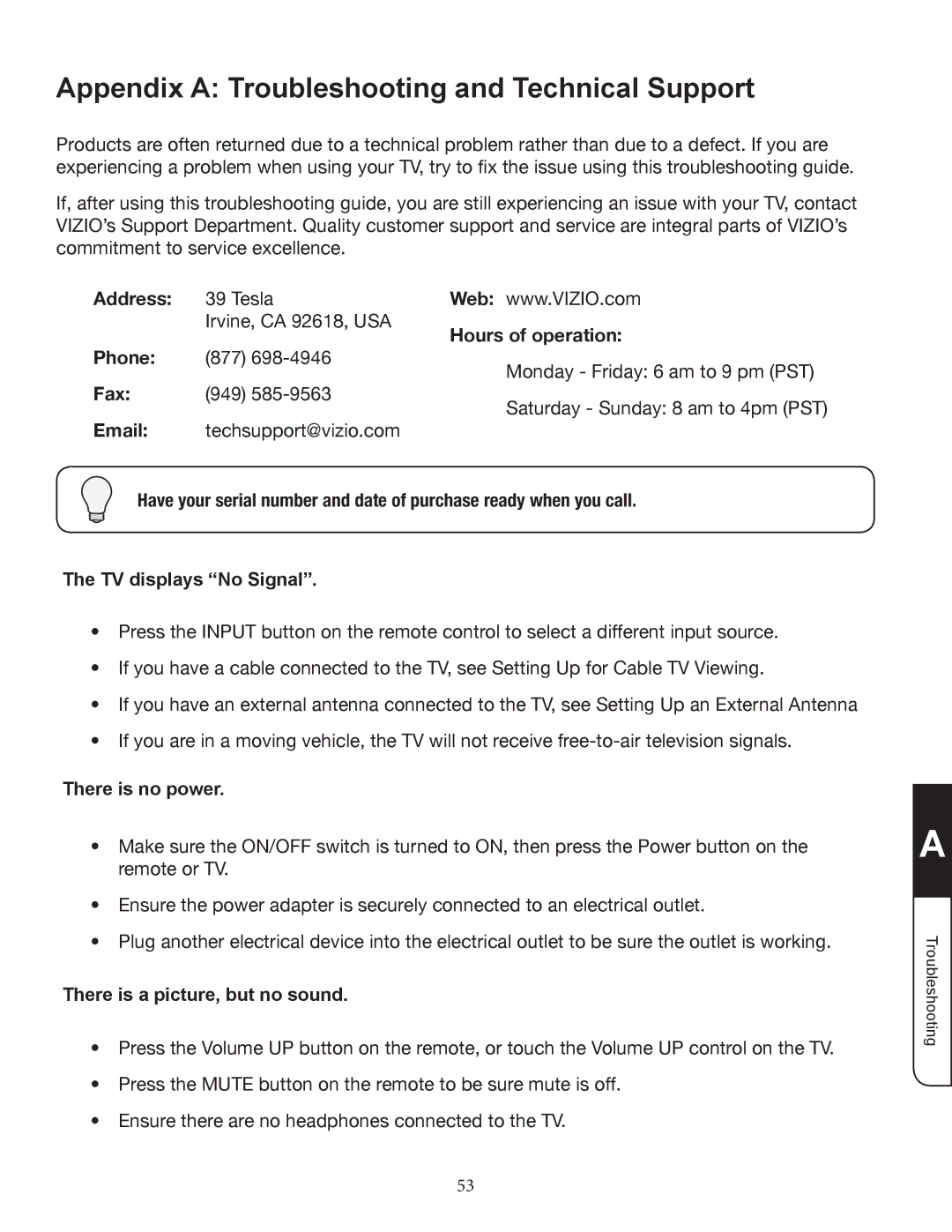 Zanussi VMB070 manual Appendix a Troubleshooting and Technical Support 