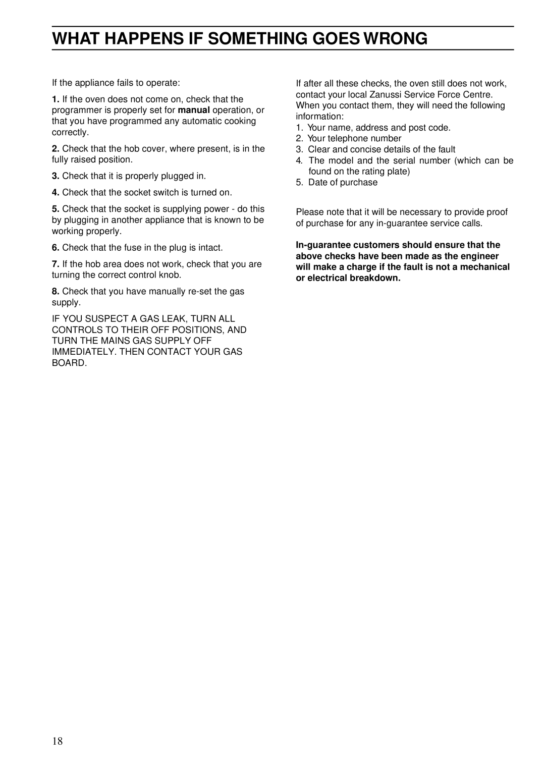 Zanussi 5200 B, W ZCM, ZCM 5200 manual What Happens if Something Goes Wrong 