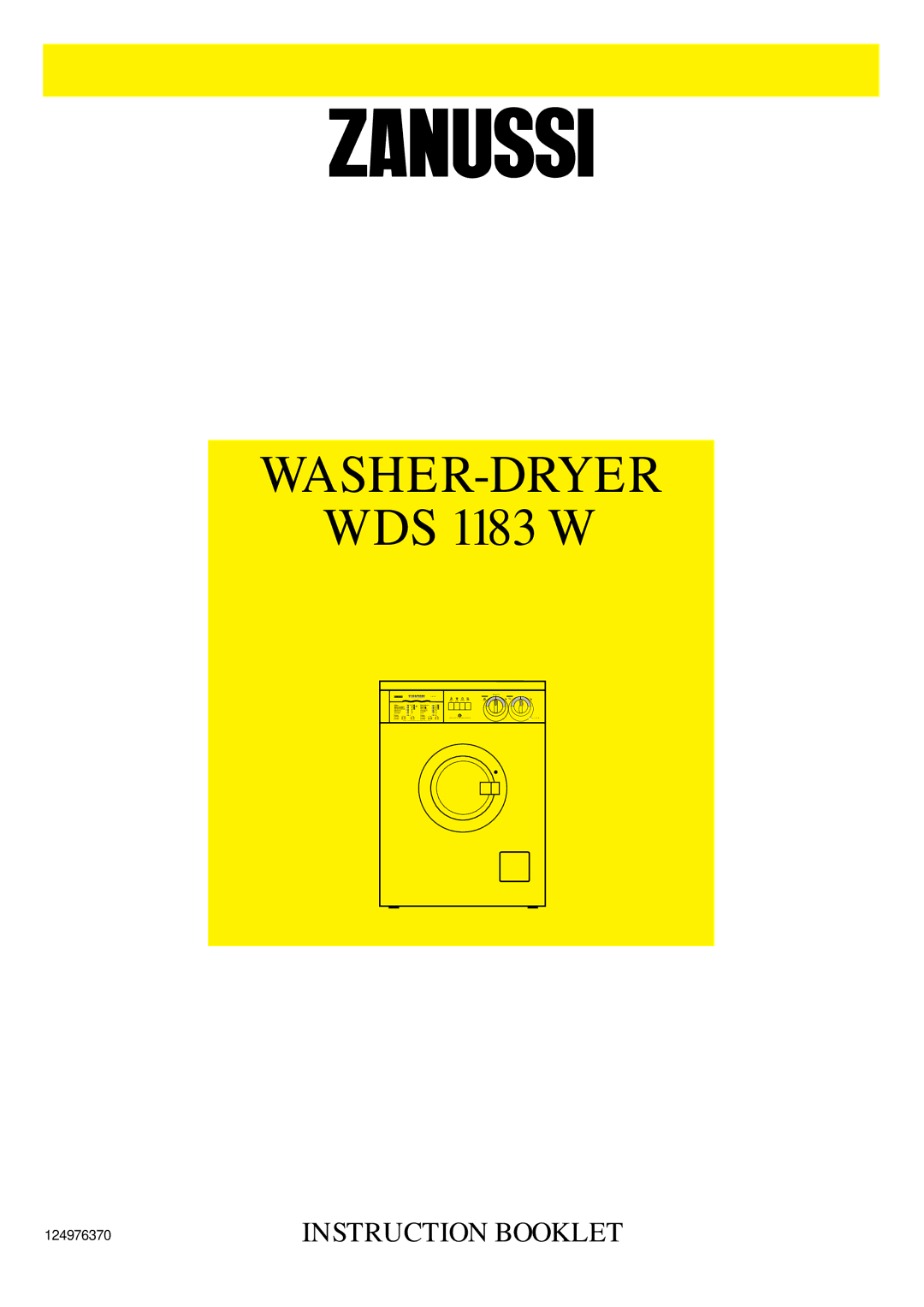 Zanussi WDS 1183 W manual Washer-Dryer 