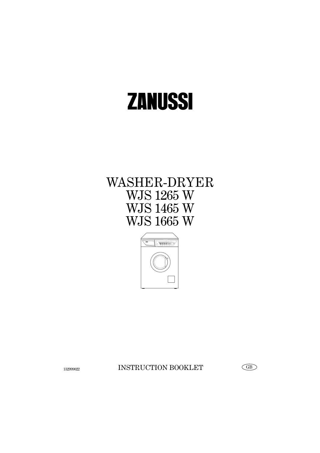 Zanussi WJS 1665 W, WJS 1465 W, WJS 1265 W manual Washer-Dryer 