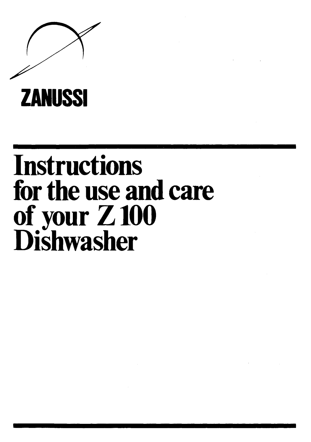 Zanussi Z 100 manual 