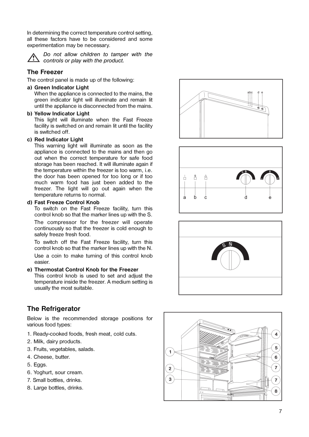 Zanussi Z 97/4 W manual The Refrigerator, The Freezer 