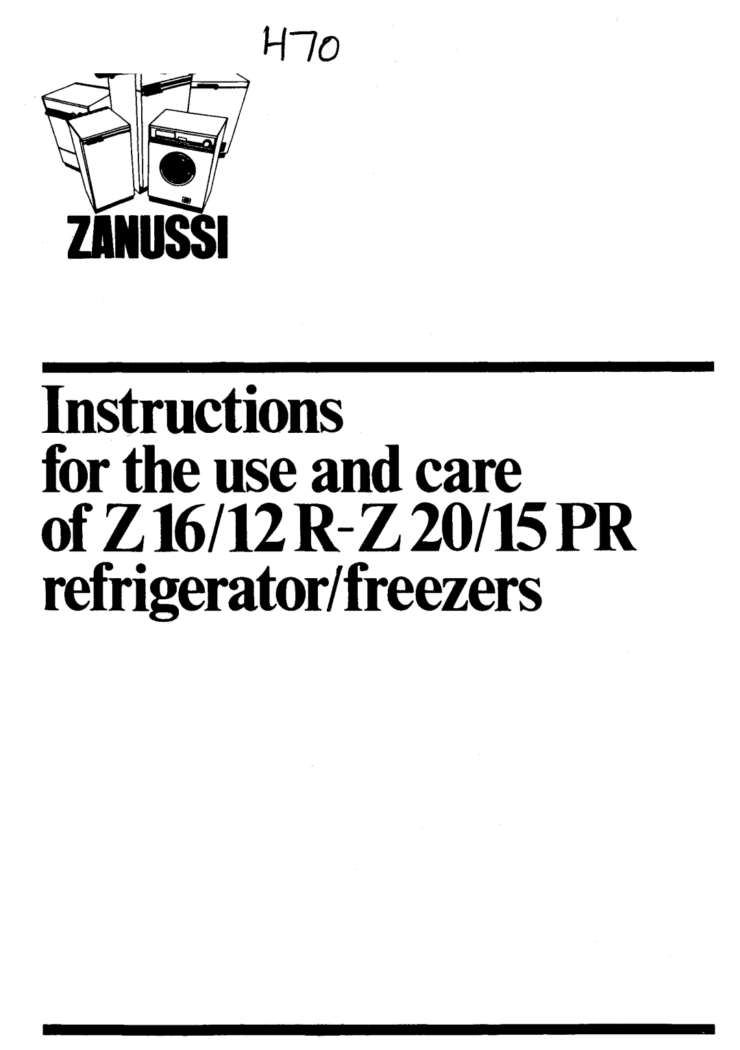 Zanussi Z 20/15 PR, Z16/12R manual 