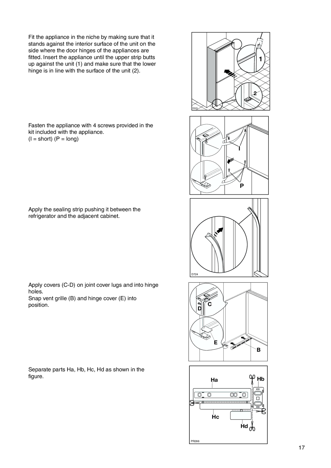 Zanussi Z1921/8 FFA manual D724 PR266 