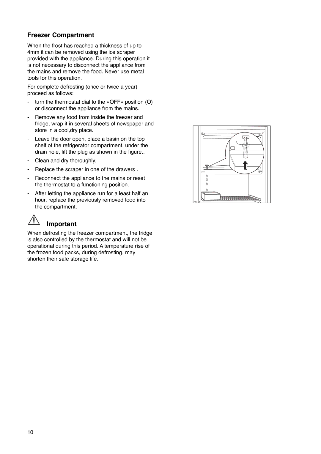 Zanussi ZA 23 Y, ZA 23 S manual Freezer Compartment 