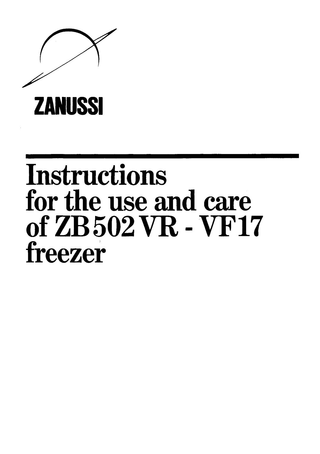 Zanussi ZB502VR-VF17 manual 