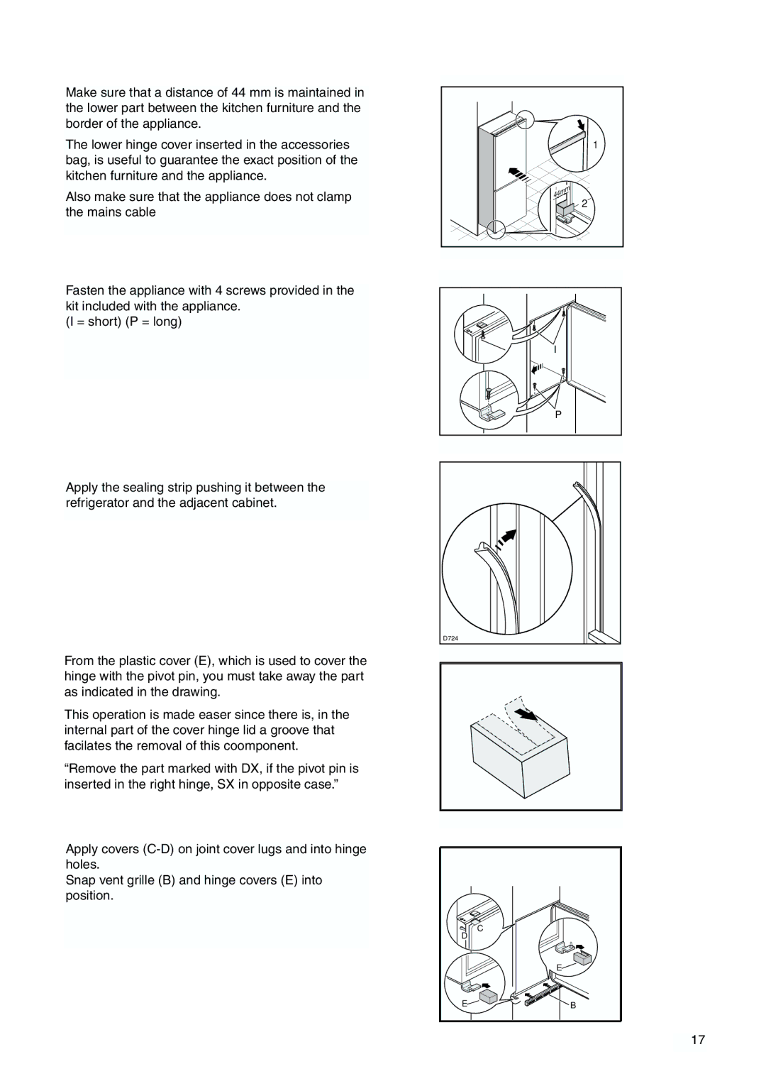 Zanussi ZBB6286 manual D724 