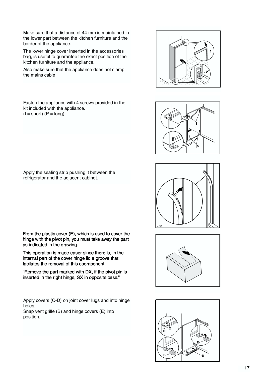 Zanussi ZBB6286 manual Also make sure that the appliance does not clamp the mains cable 