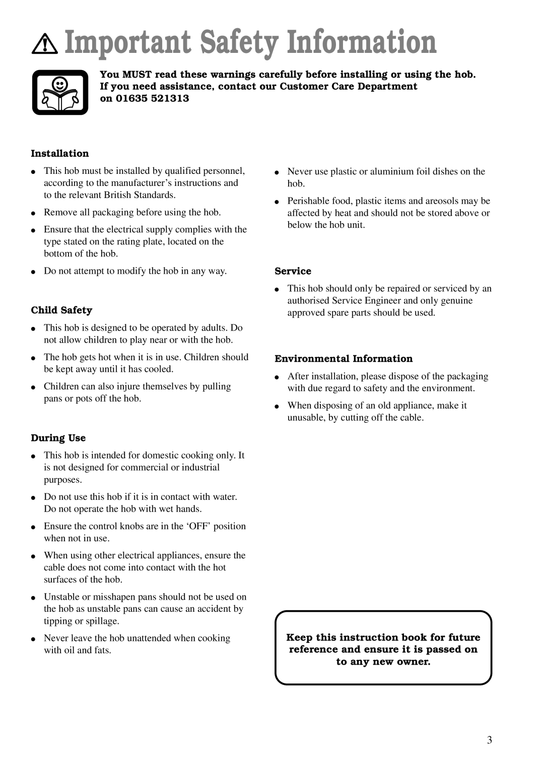 Zanussi ZBE 602 manual Important Safety Information, Child Safety, During Use, Service, Environmental Information 