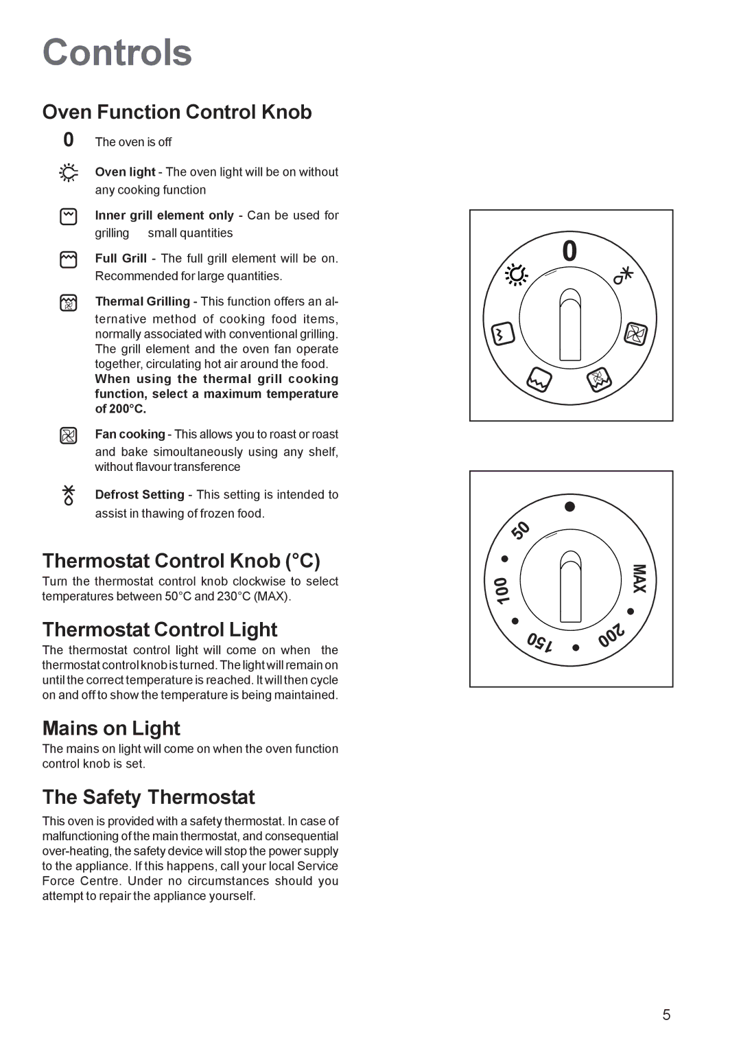 Zanussi ZBF 569 manual Controls 