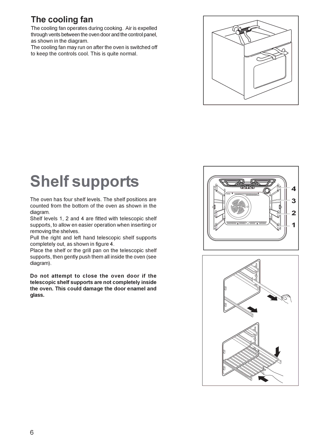 Zanussi ZBF 569 manual Shelf supports, Cooling fan 