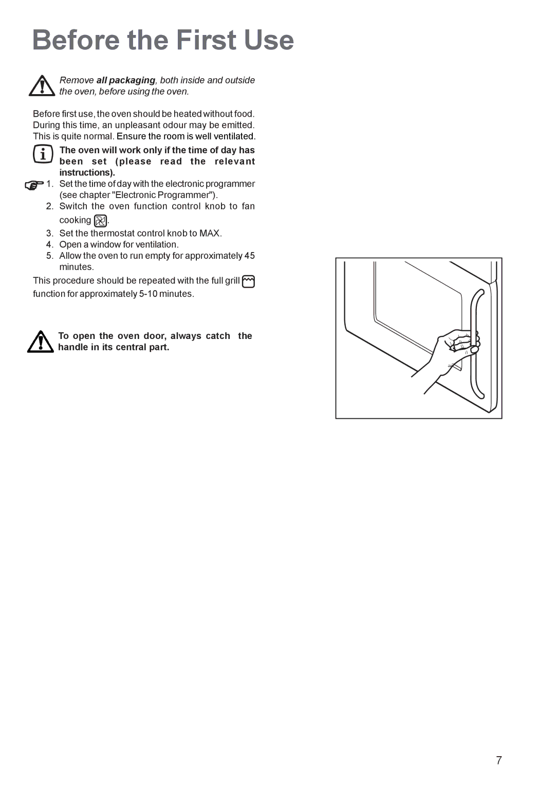 Zanussi ZBF 569 manual Before the First Use 