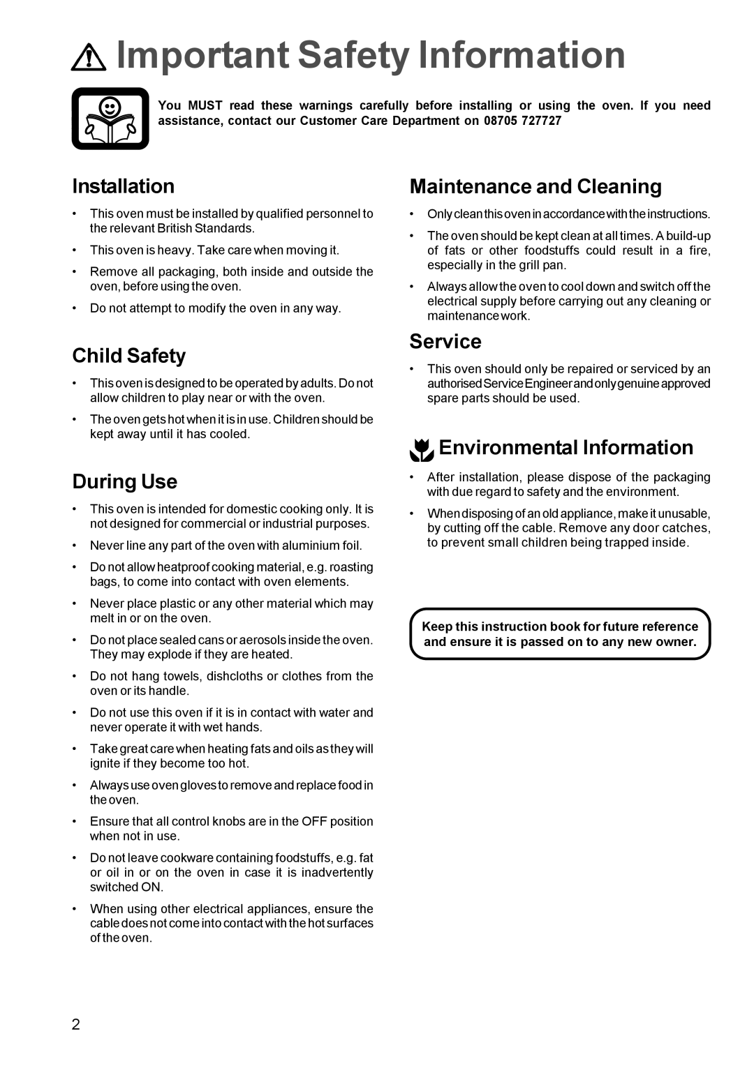 Zanussi ZBF 660, ZBQ 665 manual Important Safety Information 