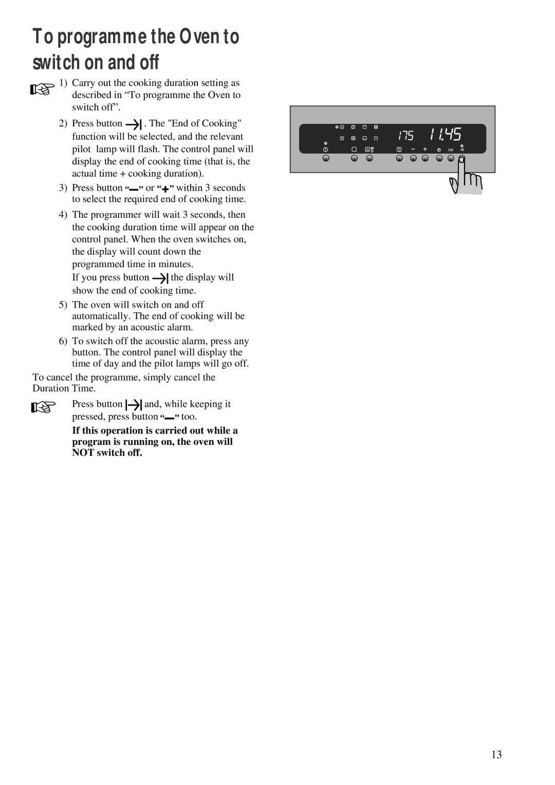 Zanussi ZBM 878 manual To programme the Oven to switch on and off 