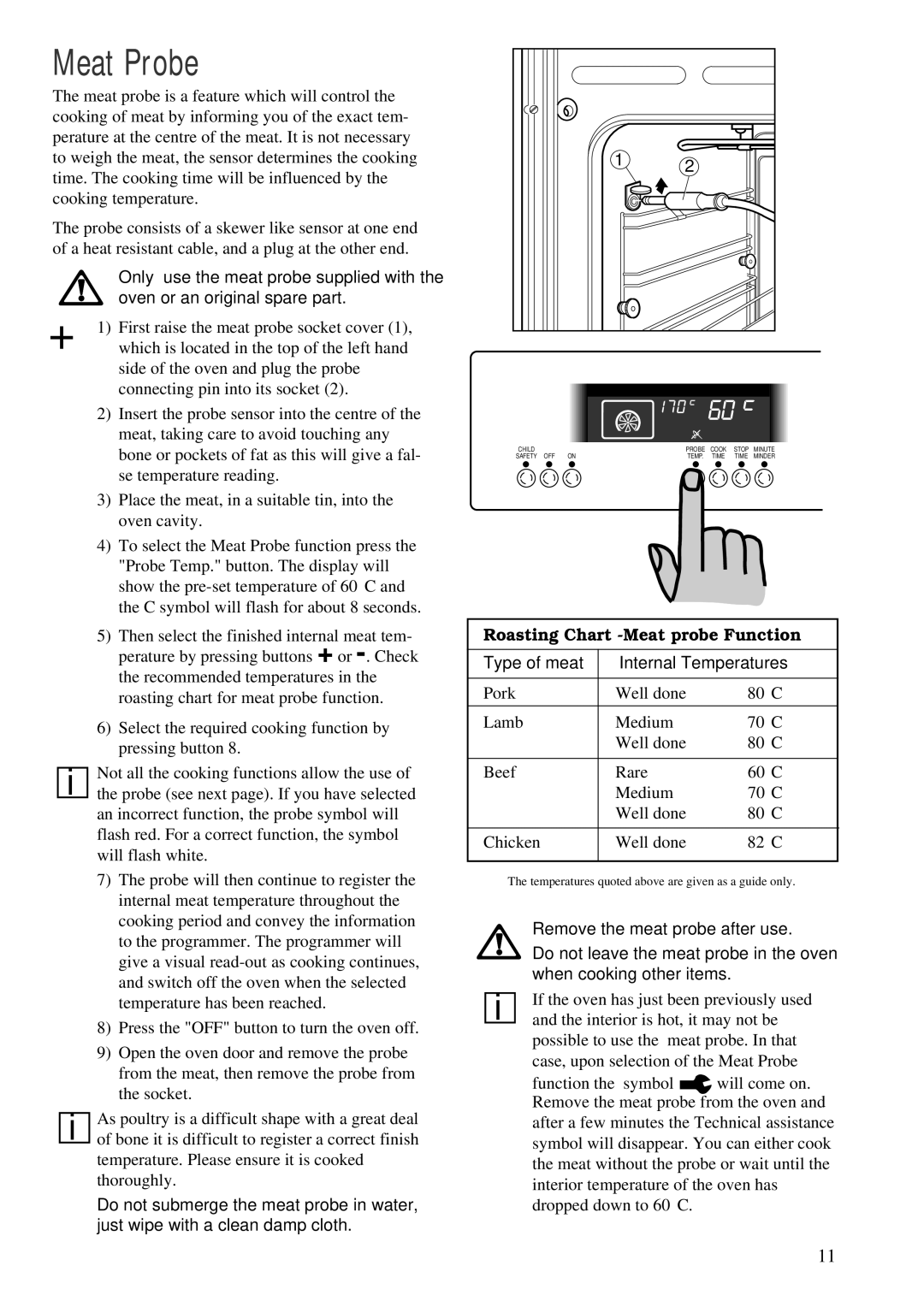 Zanussi ZBM 890 manual Meat Probe 