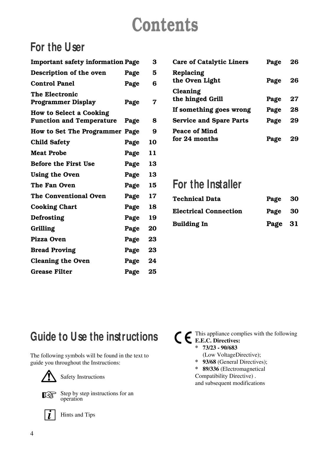 Zanussi ZBM 890 manual Contents 