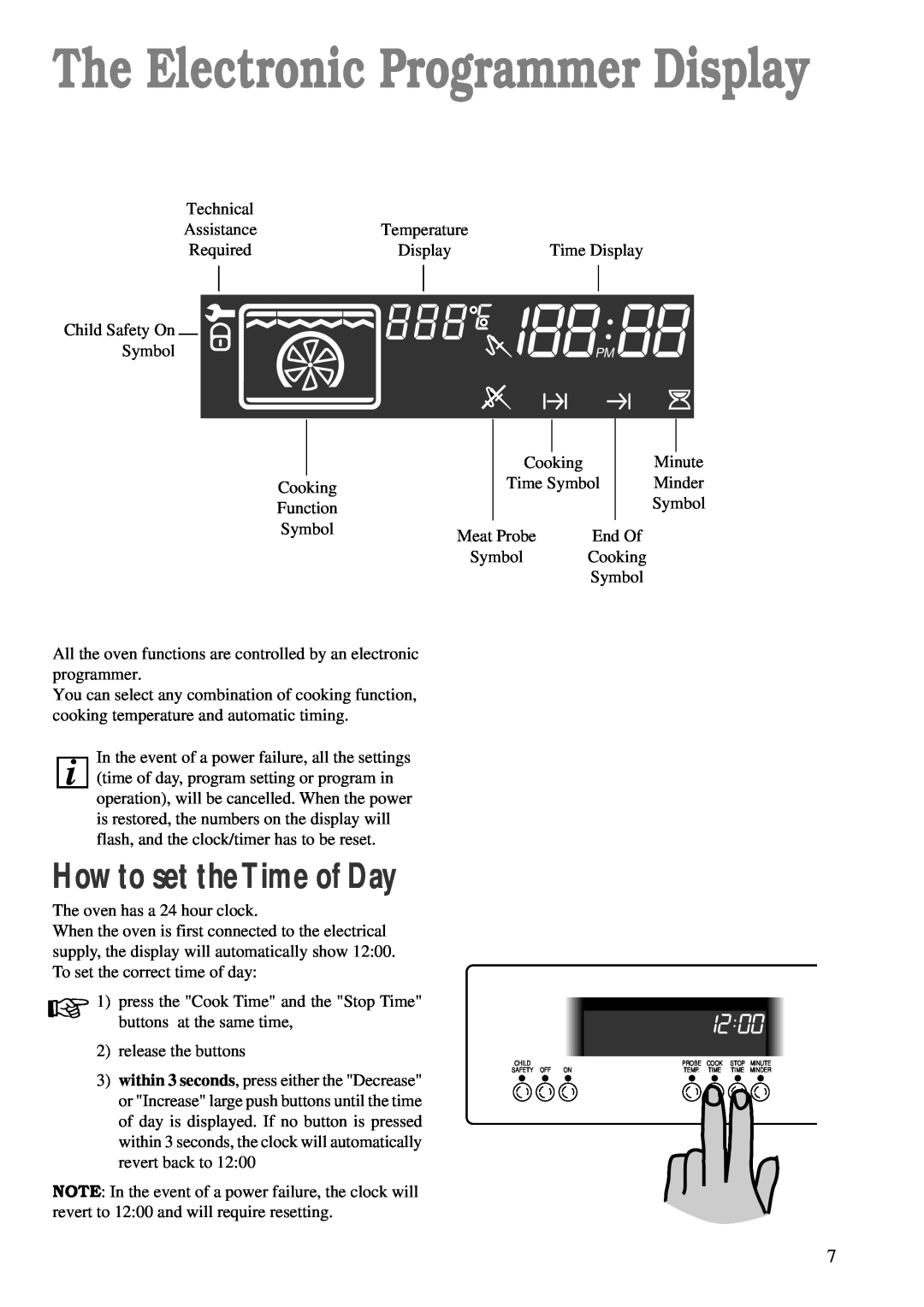 Zanussi ZBM 890 manual How to set theTime of Day, The Electronic Programmer Display 
