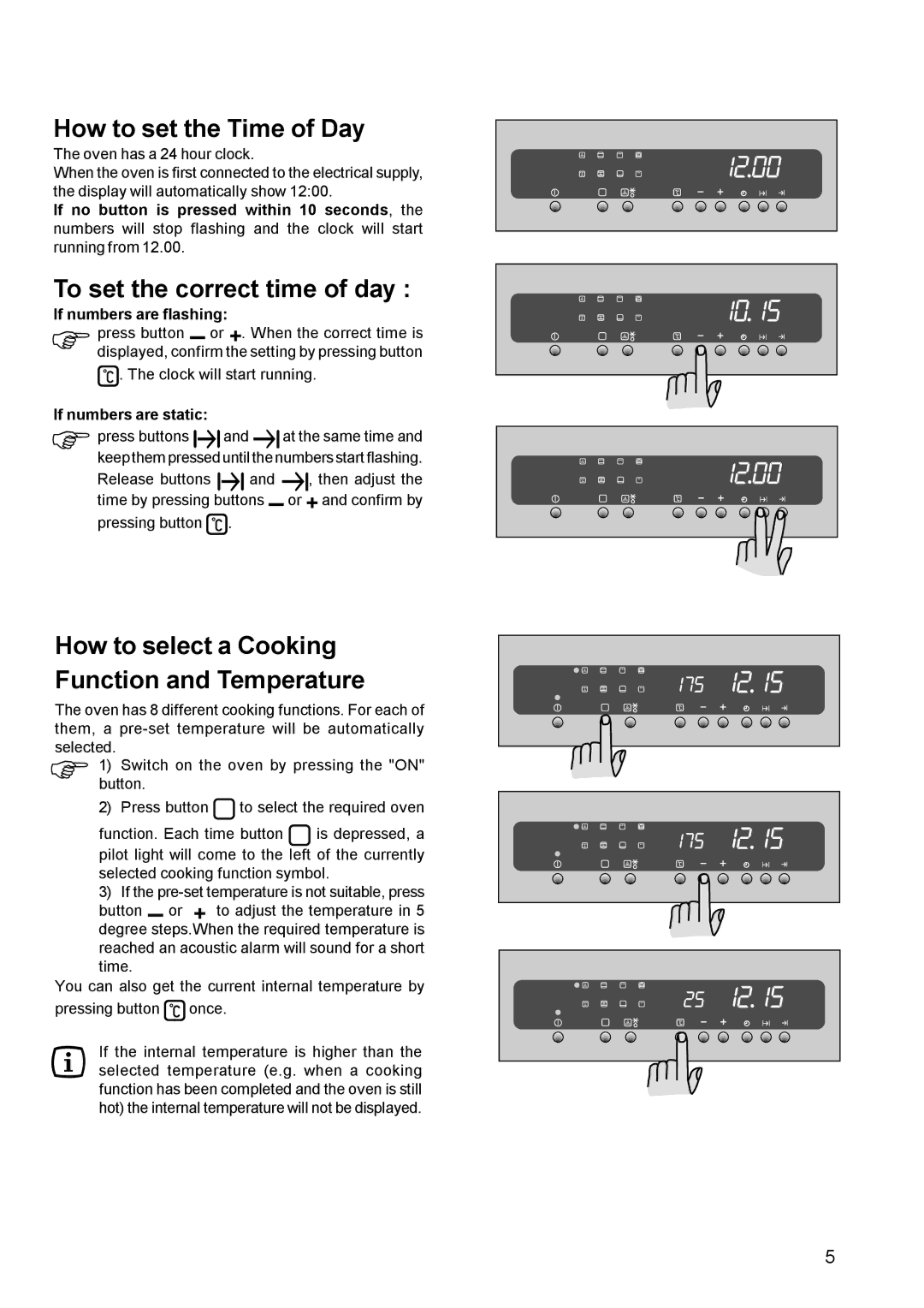 Zanussi ZBM 972 manual How to set the Time of Day, To set the correct time of day 