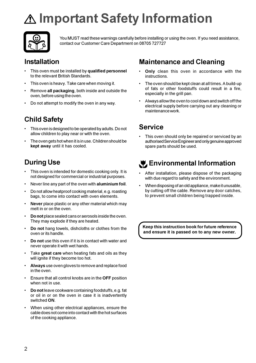 Zanussi ZBQ 365 manual Important Safety Information 