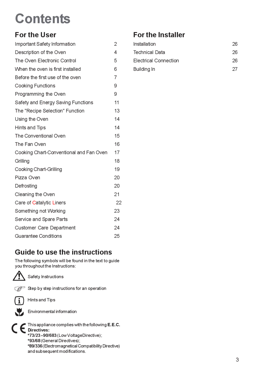 Zanussi ZBS 1063 manual Contents 