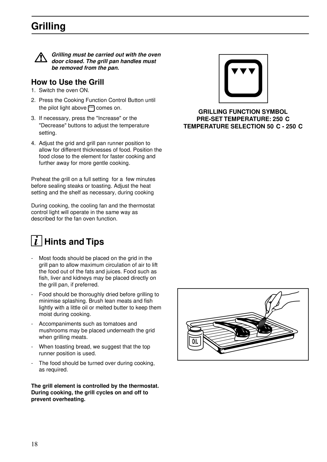 Zanussi ZBS 772 manual Grilling, How to Use the Grill 