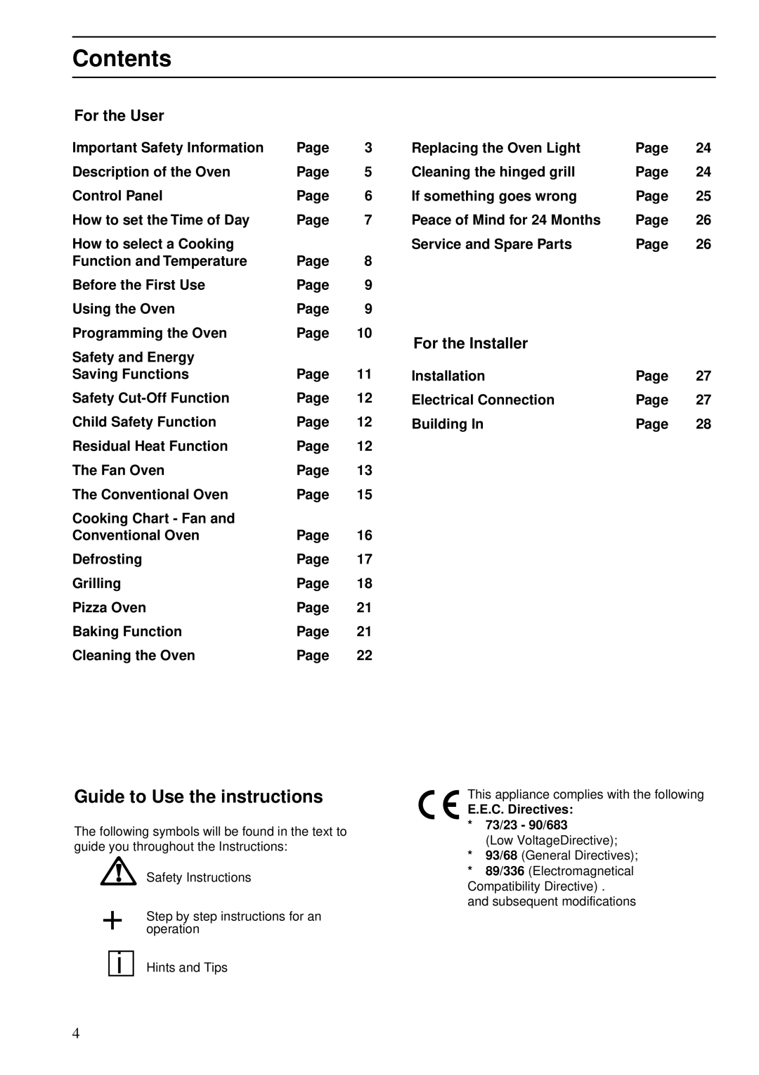 Zanussi ZBS 772 manual Contents 