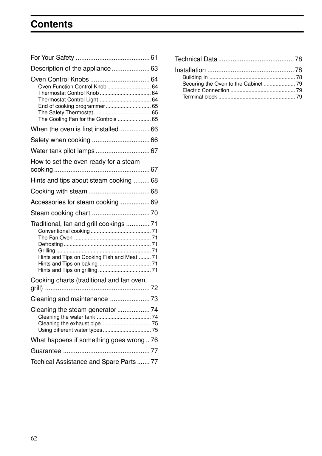 Zanussi ZBS 862 manual Contents 