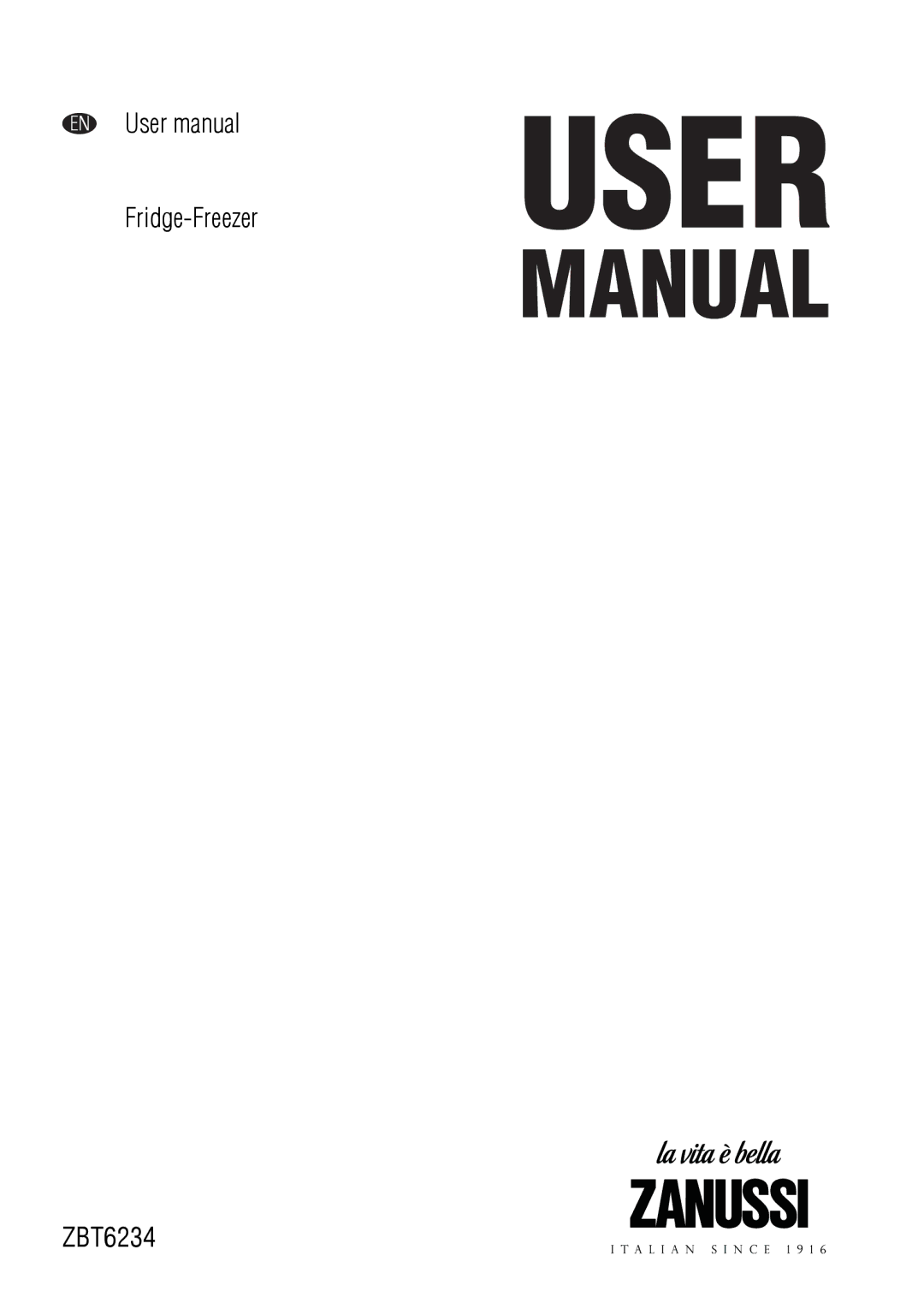 Zanussi ZBT6234 user manual 