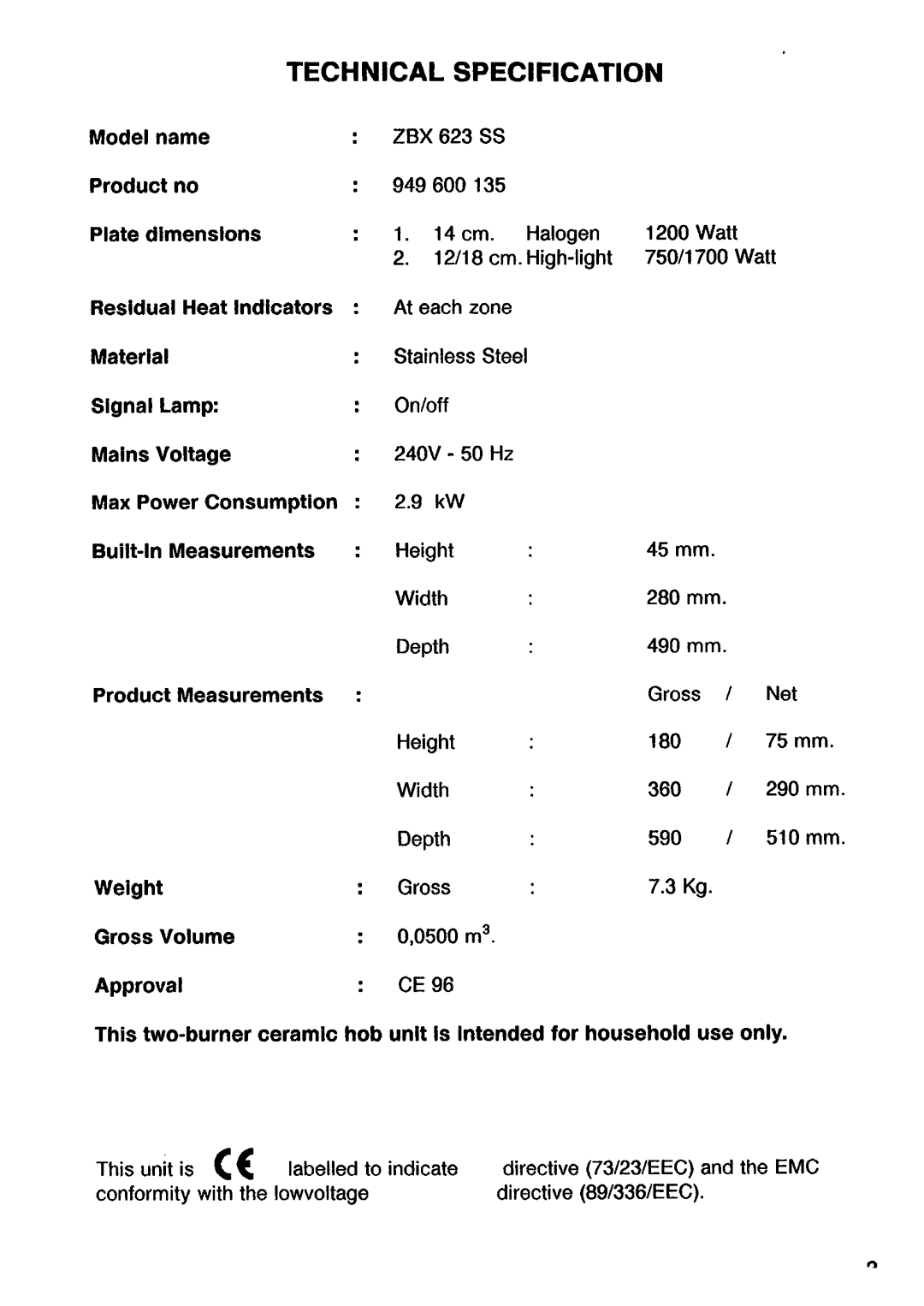 Zanussi ZBX 623 SS manual 