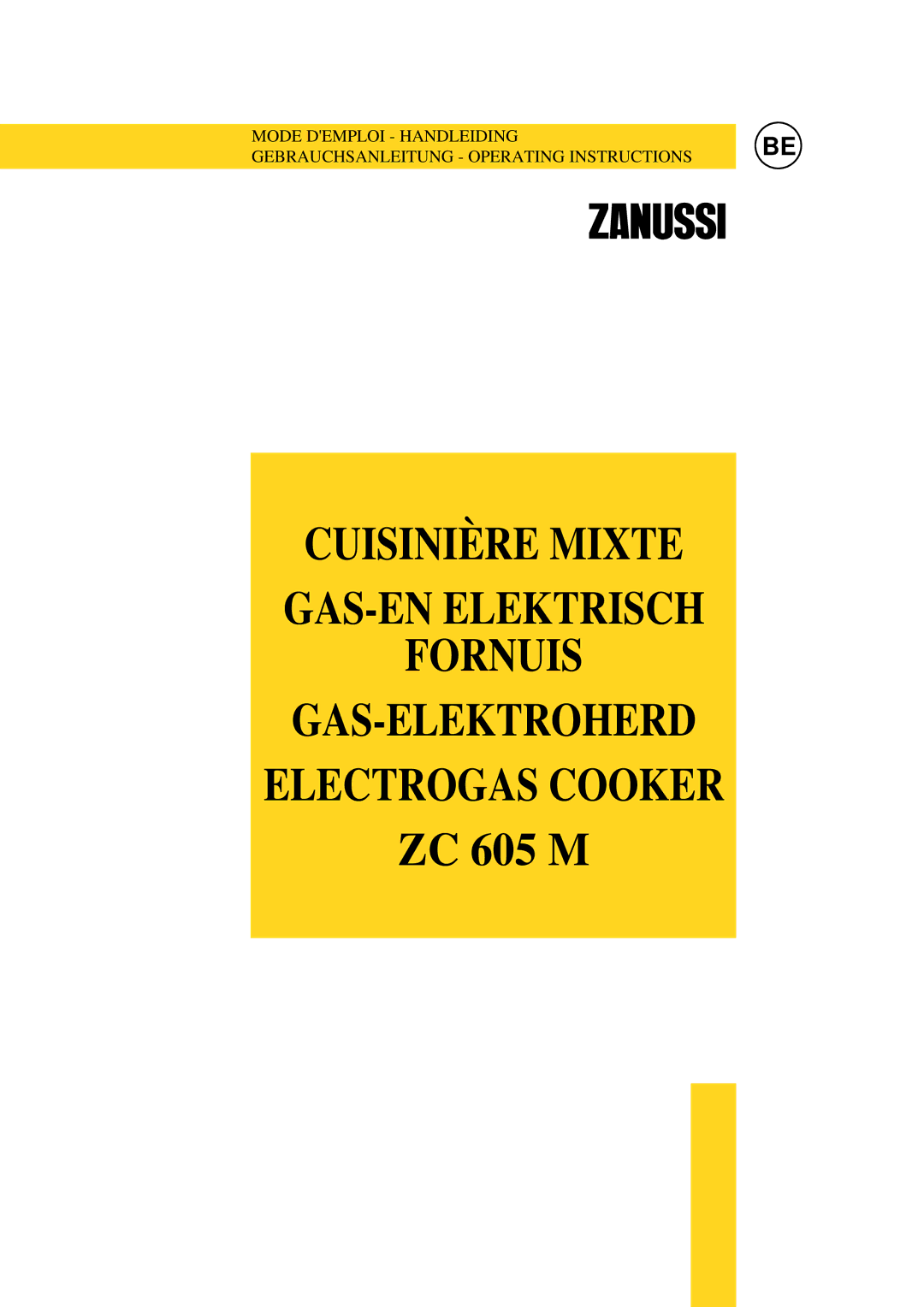 Zanussi ZC 605 M manual 