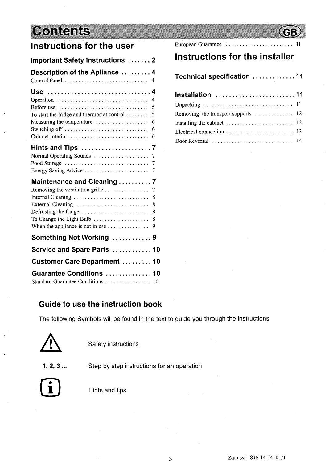 Zanussi ZC135R manual 