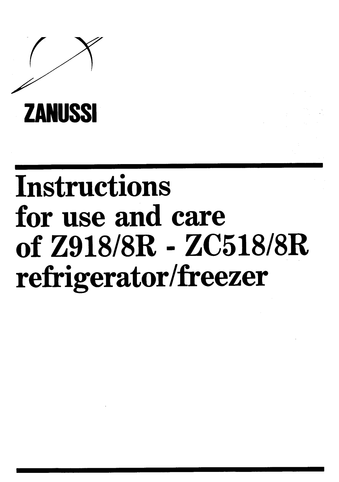 Zanussi Z918/8R, ZC518/8R manual 