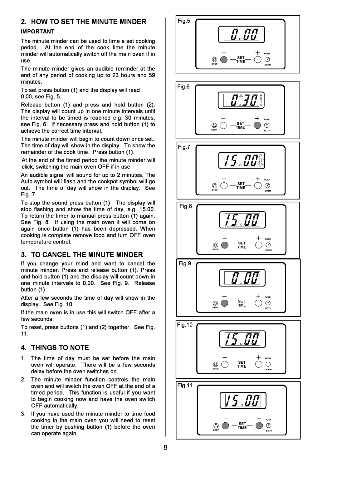 Zanussi ZCE 5001, ZCE 5000 manual How To Set The Minute Minder, To Cancel The Minute Minder, Things To Note 