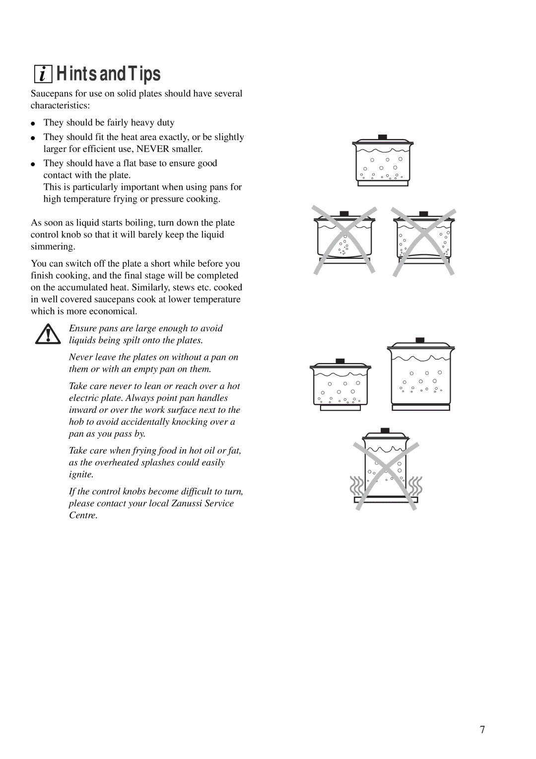 Zanussi ZCE 610 X, ZCE 600 W manual Hints andTips 