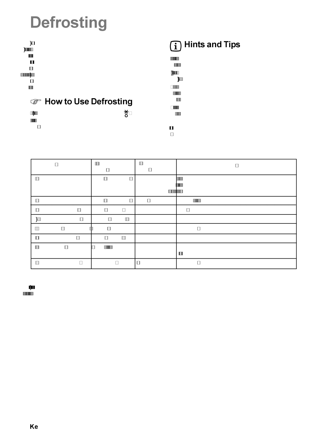 Zanussi ZCE 611 manual How to Use Defrosting, Always Cook Thoroughly Immediately After Thawing 