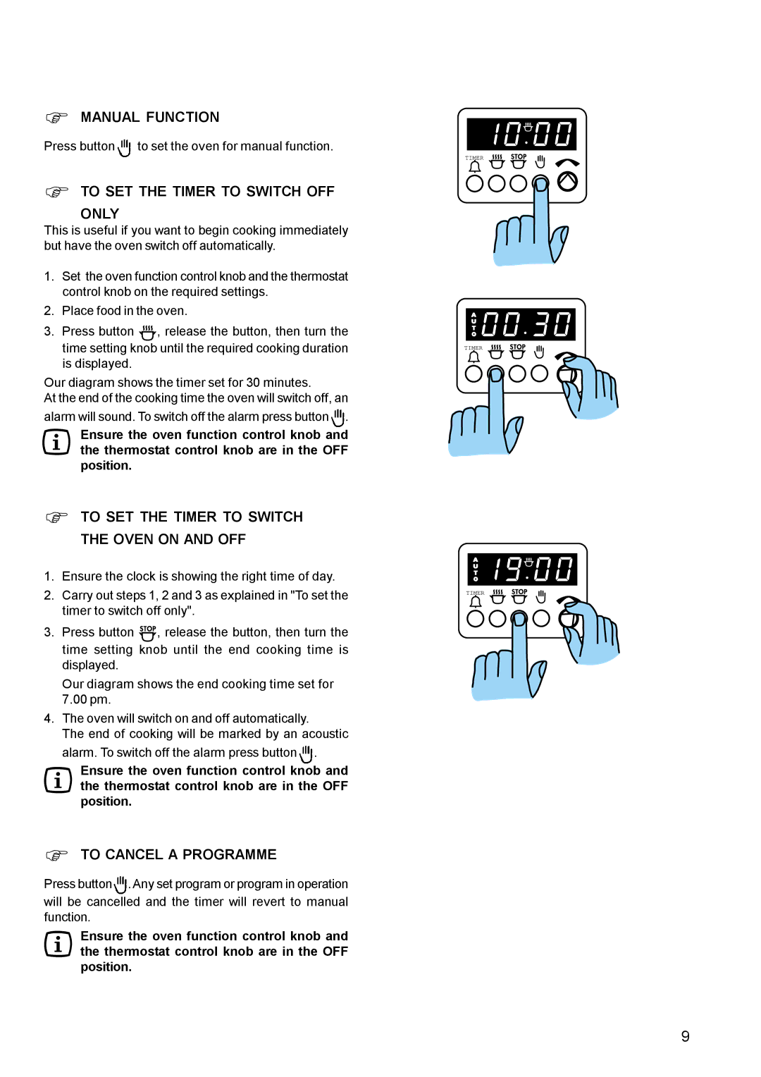 Zanussi ZCE 630 manual Manual Function 