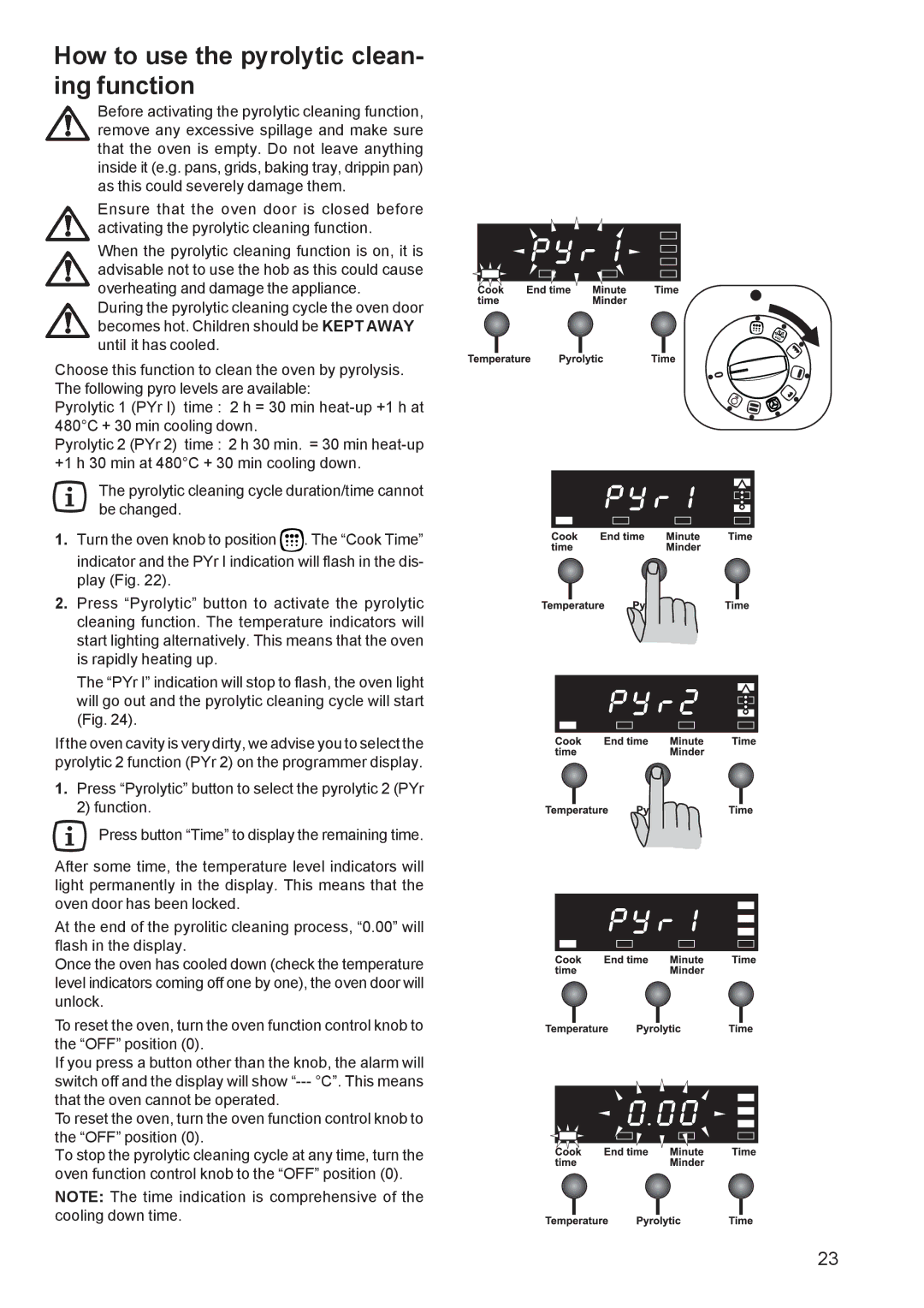 Zanussi ZCE 651, ZCE 650 manual How to use the pyrolytic clean- ing function 