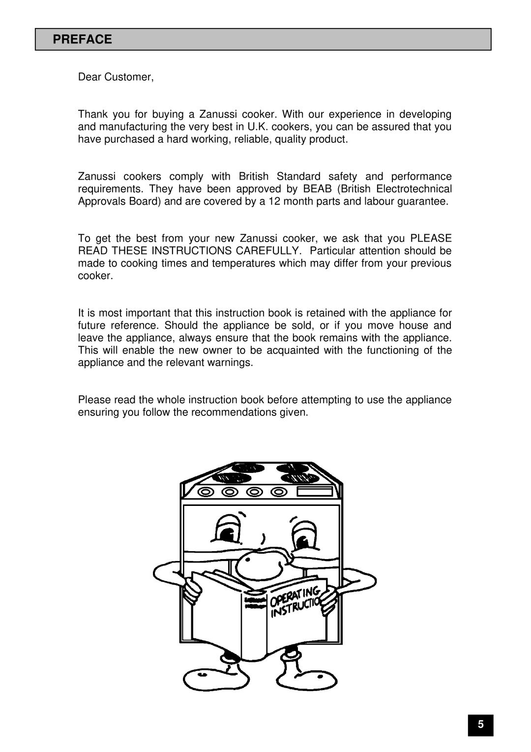 Zanussi ZCE 7200 manual Preface 