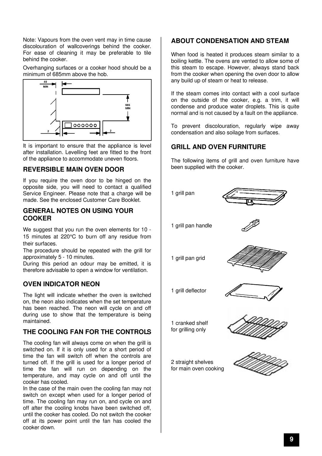 Zanussi ZCE 7300 manual Reversible Main Oven Door, General Notes on Using Your Cooker, Oven Indicator Neon 