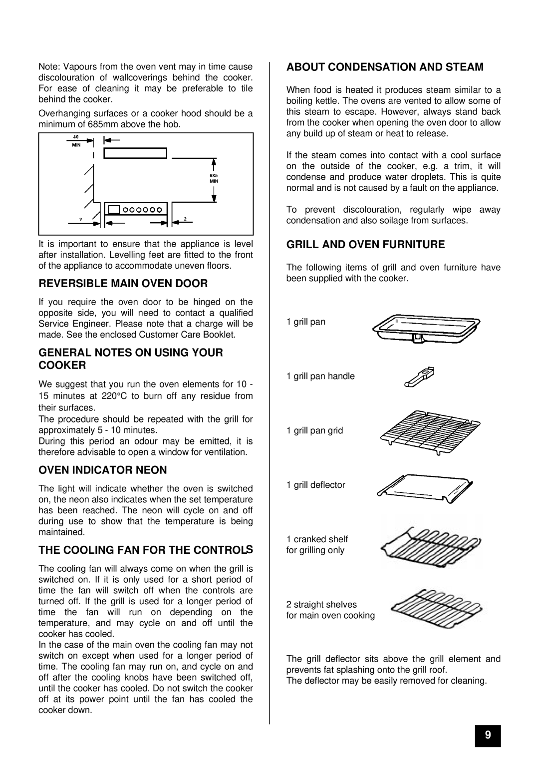 Zanussi ZCE 7350 manual Reversible Main Oven Door, General Notes on Using Your Cooker, Oven Indicator Neon 