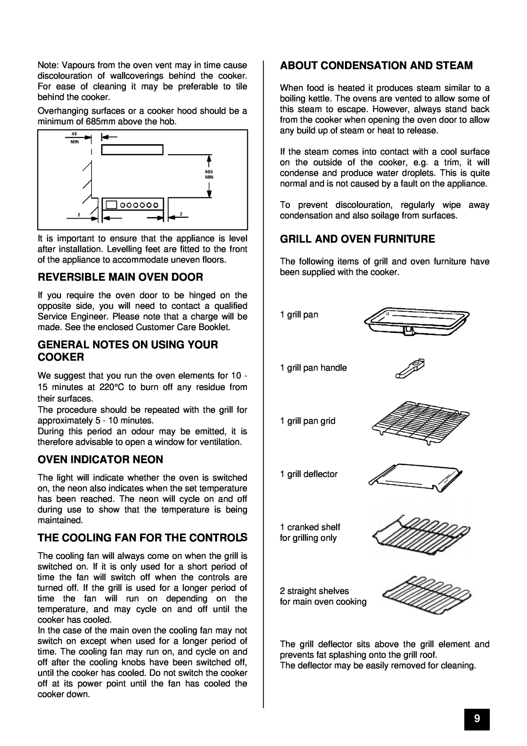 Zanussi ZCE 7350 manual Reversible Main Oven Door, General Notes On Using Your Cooker, Oven Indicator Neon 