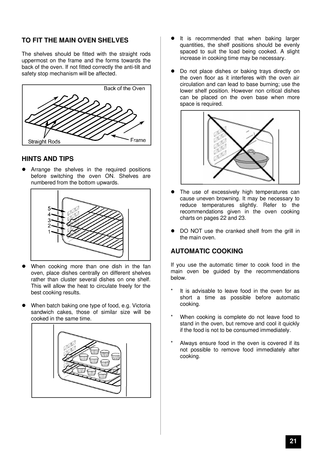 Zanussi ZCE 7500 manual To FIT the Main Oven Shelves 