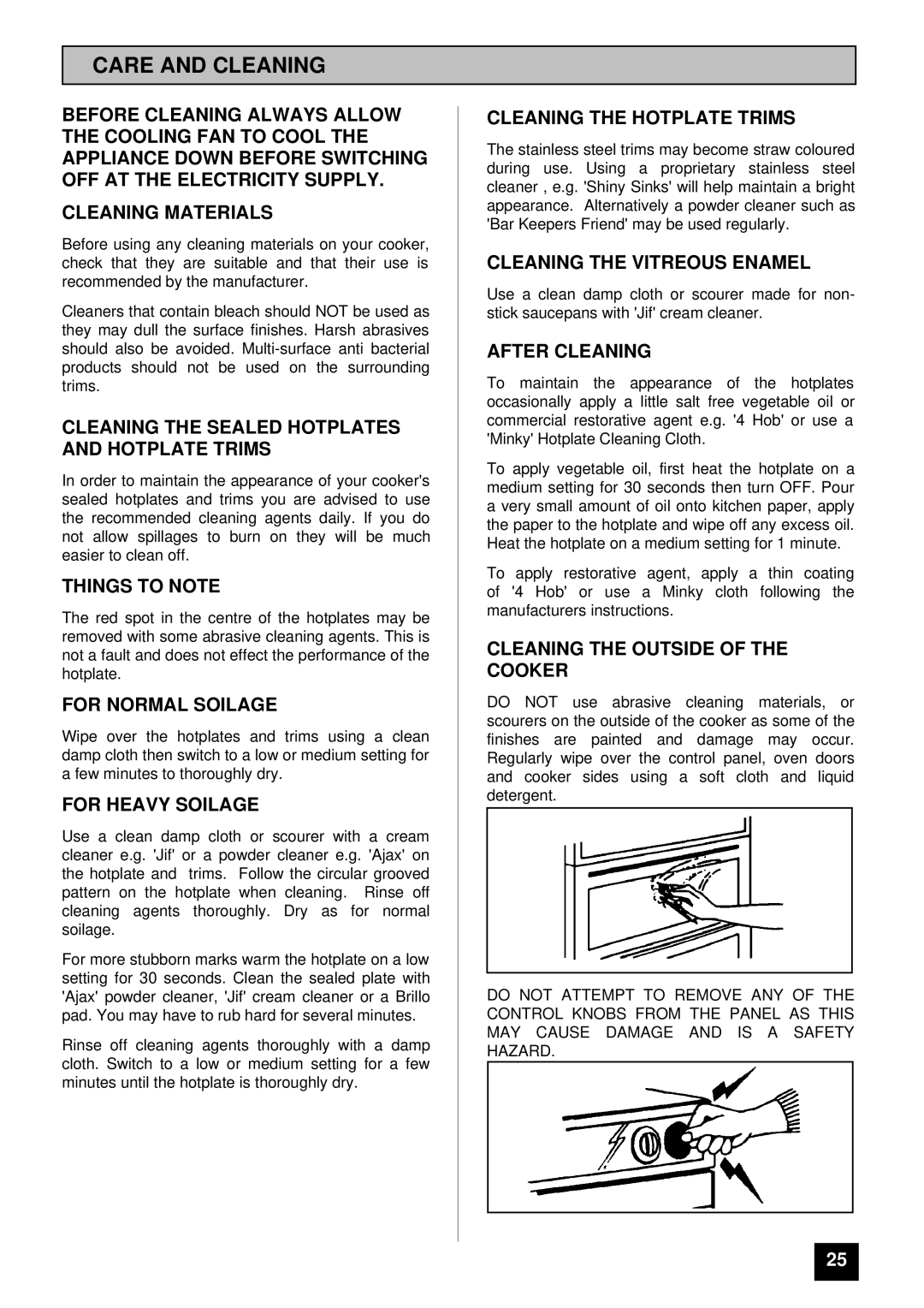 Zanussi ZCE 7500 manual Care and Cleaning 