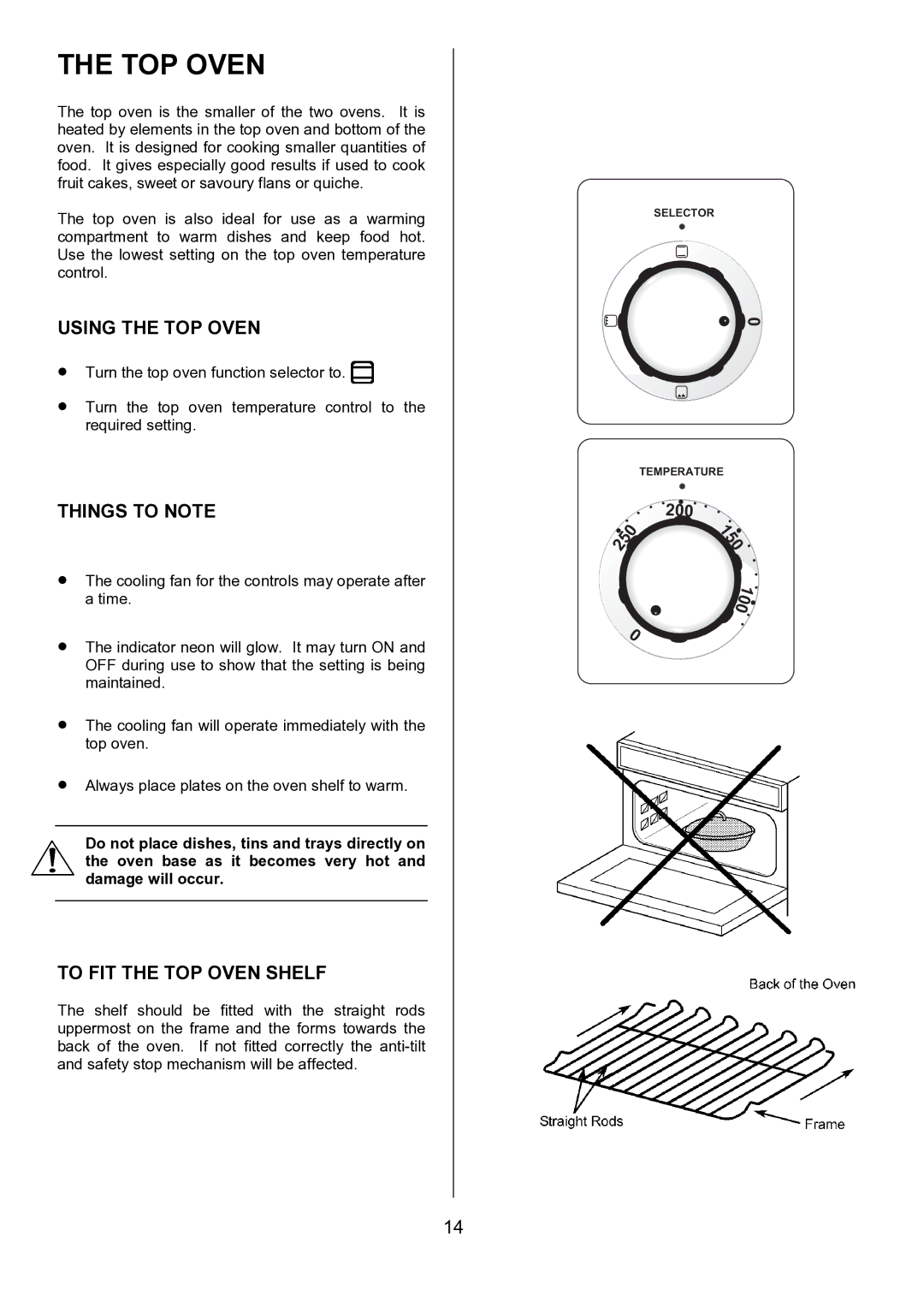 Zanussi ZCE 7550, ZCE 7551 manual Using the TOP Oven, To FIT the TOP Oven Shelf 