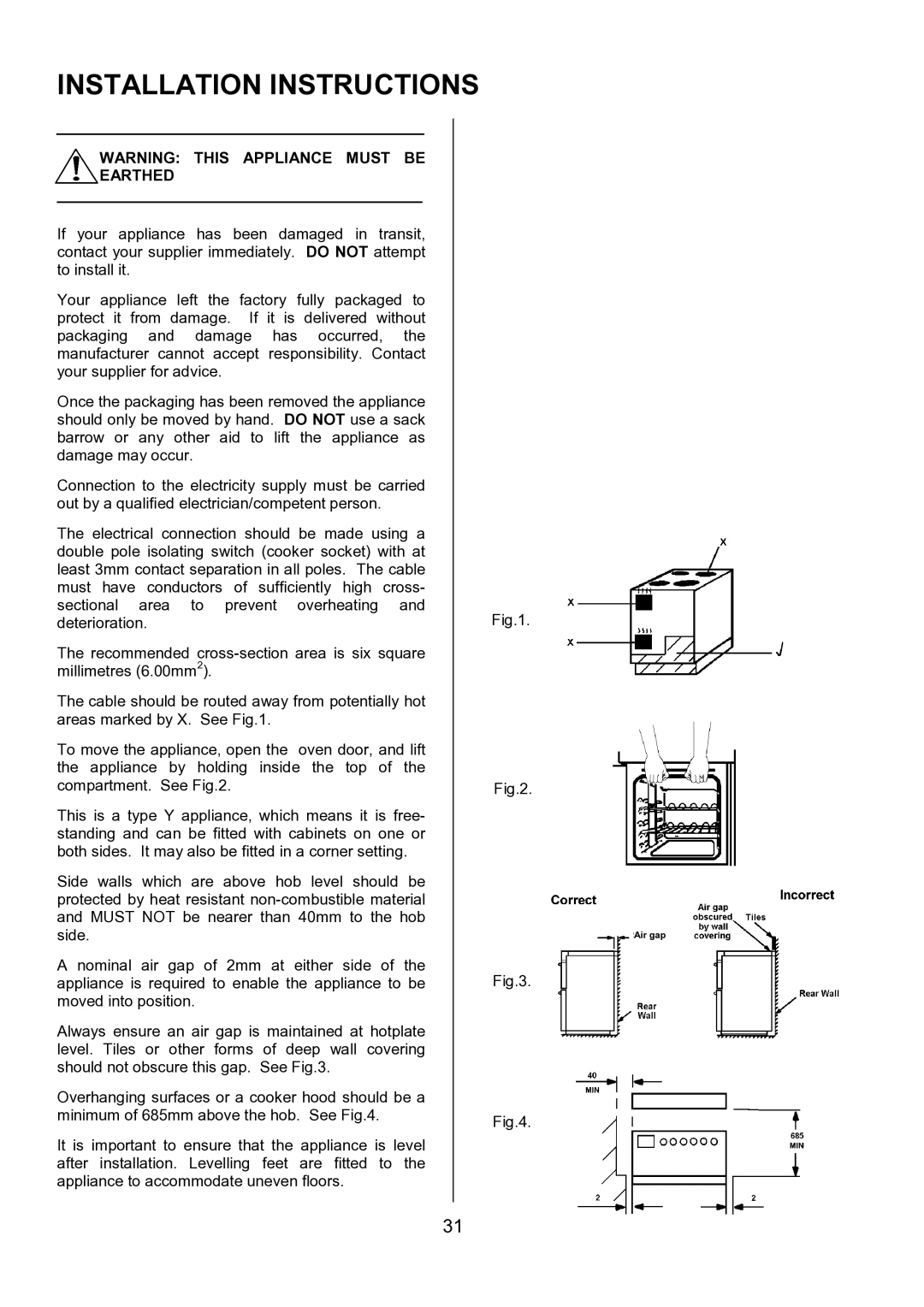 Zanussi ZCE 7551, ZCE 7550 manual Installation Instructions 