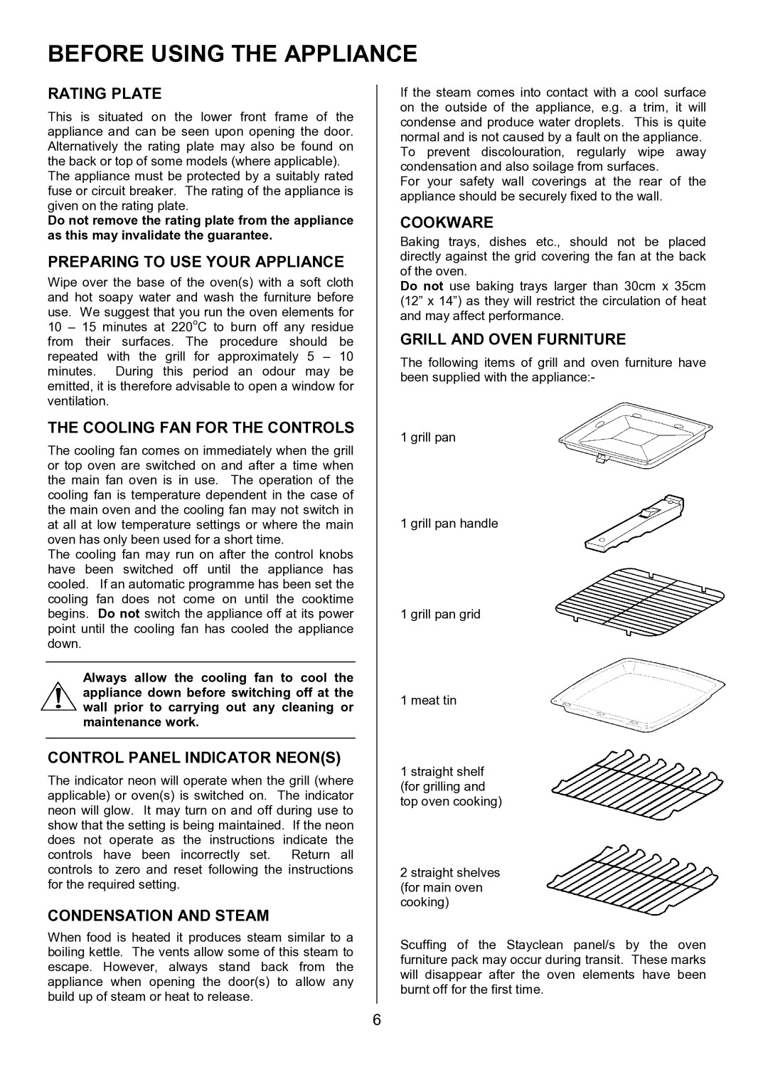 Zanussi ZCE 7550, ZCE 7551 manual Before Using the Appliance 