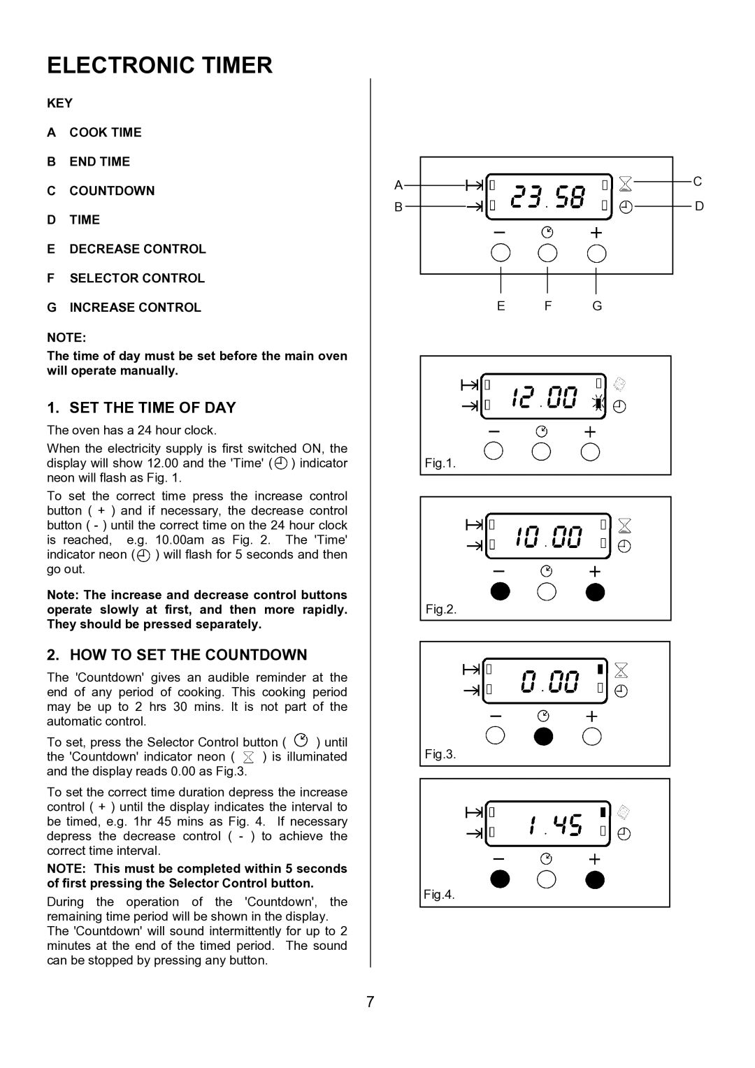 Zanussi ZCE 7551, ZCE 7550 manual Electronic Timer, SET the Time of DAY, HOW to SET the Countdown 